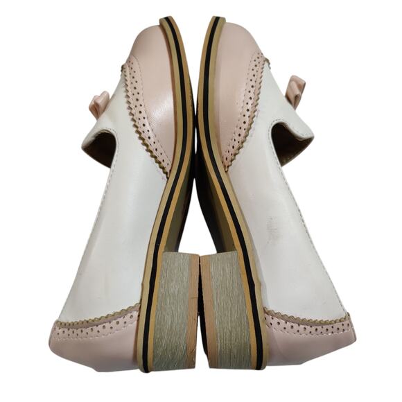 Galo Regalo Size EU 36 US 6 Pink Saddle Shoe Spectator Oxford Brogue Loafer - Picture 6 of 8